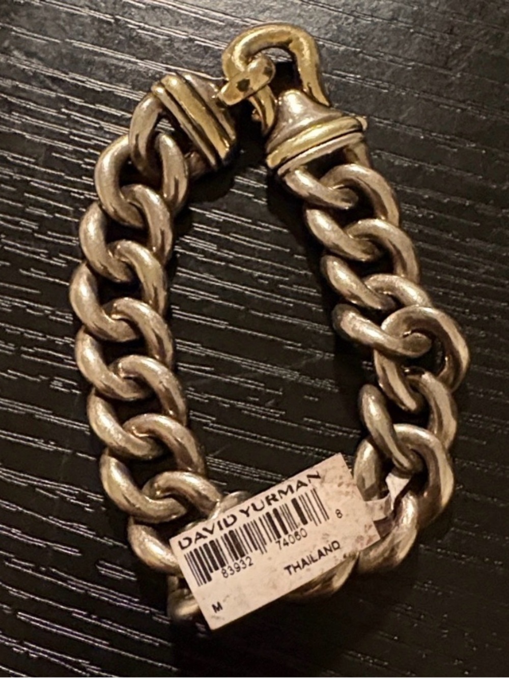David Yurman Silver and Gold and silver Two-Tone Curb Link Bracelet